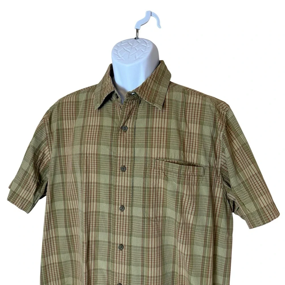 The North Face Ambush Short-Sleeve Shirt Large Olive Green Plaid Outdoor Casual